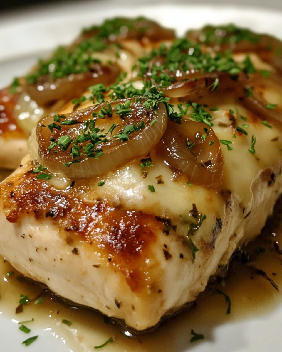 French Onion Chicken Melt Bake