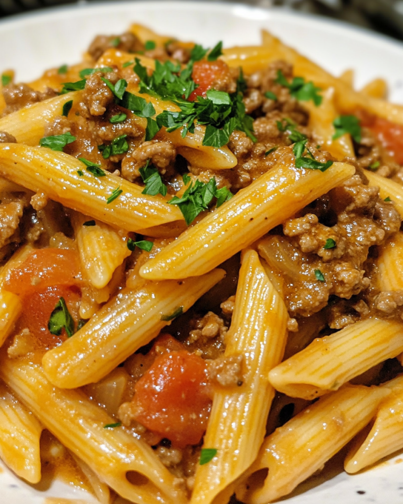 Easy Creamy Garlic Beef Penne – The Best Creamy Garlic Beef Penne You'll Ever Try