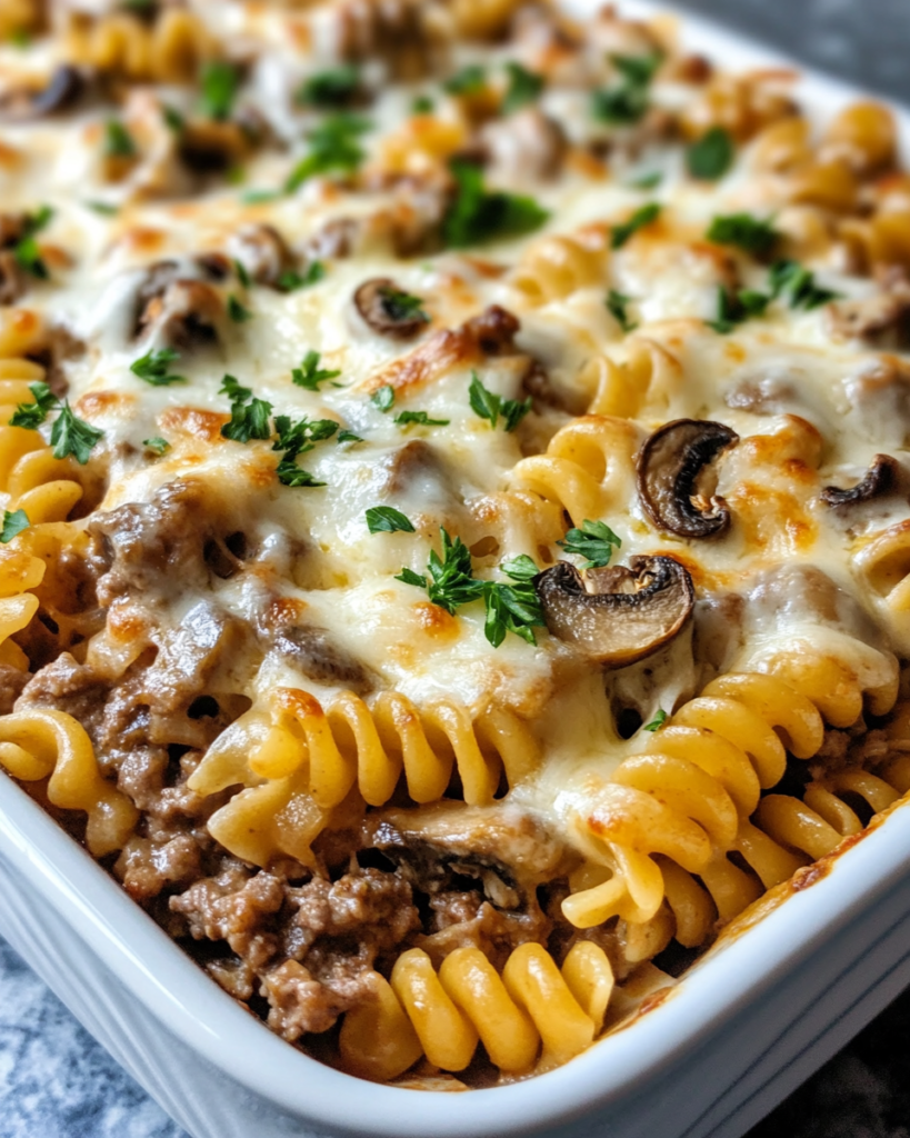 Easy Beef & Mushroom Rotini Bake – The Best Beef & Mushroom Rotini Bake You'll Ever Try