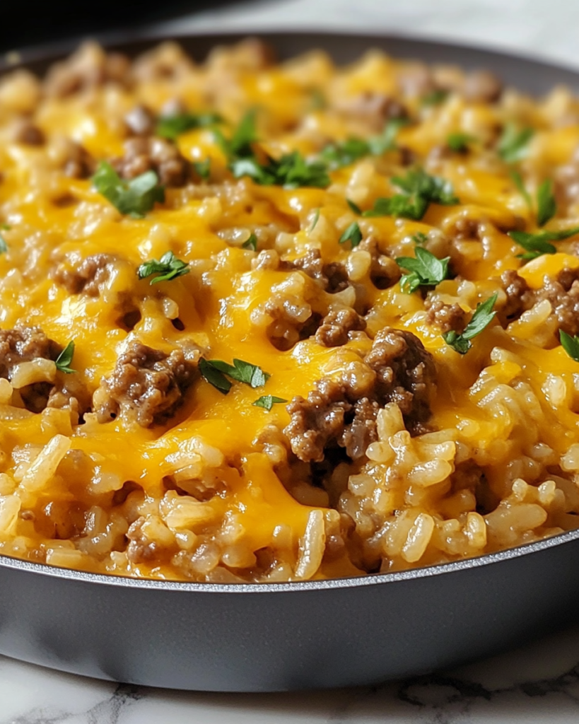 Easy Cheesy Beef Rice Skillet – The Best One-Pan Meal You'll Ever Try