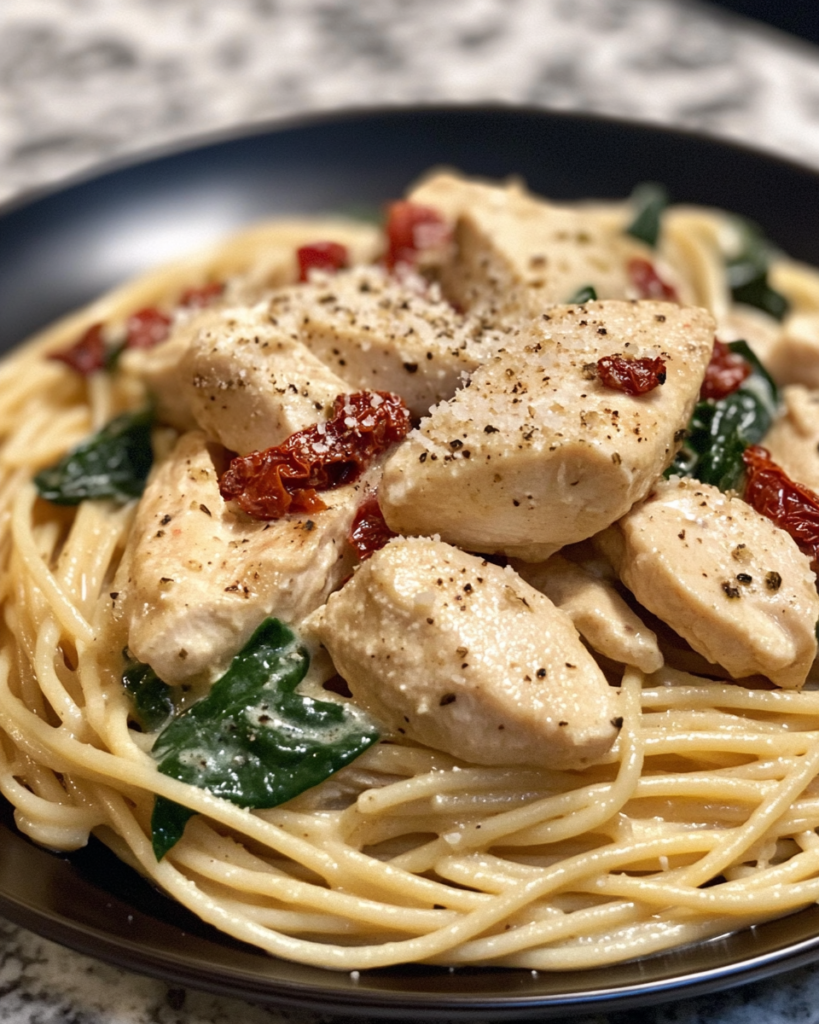 Easy Creamy Tuscan Chicken Spaghetti – The Best Creamy Tuscan Chicken Spaghetti You'll Ever Try