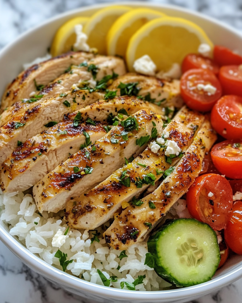 The Best Lemon Herb Chicken Rice Bowl Recipe