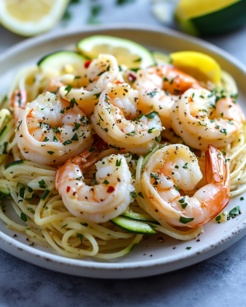 The Easiest Garlic Shrimp Zucchini Pasta You'll Ever Make