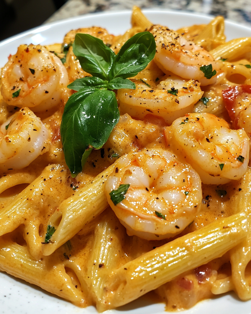 Shrimp Tomato Alfredo Penne – Better Than Takeout