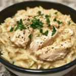 The Best Creamy Garlic Chicken Orzo Recipe