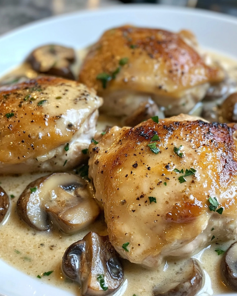 The Only Creamy Mushroom Chicken Thighs Recipe You'll Ever Need