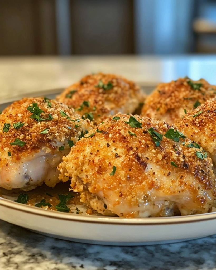The Easiest Parmesan Crusted Chicken Thighs You'll Ever Make
