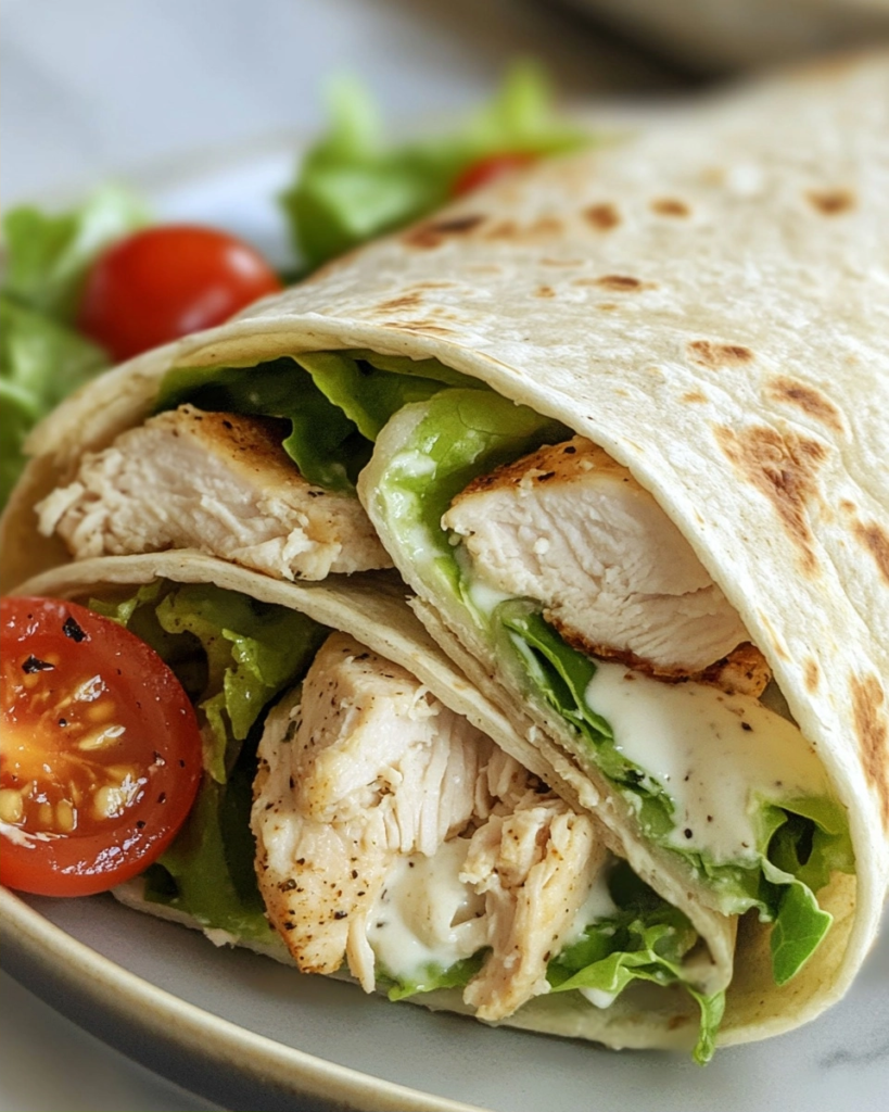 Easy Creamy Garlic Chicken Wraps Recipe
