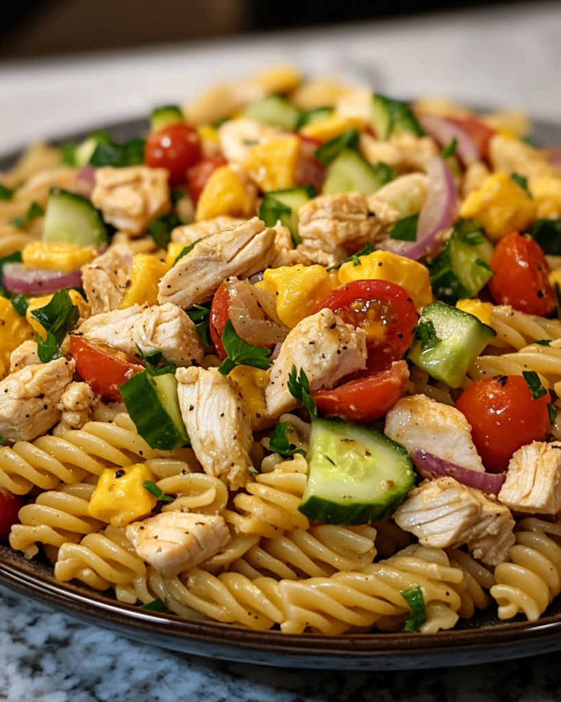 Easy Chicken Bacon-Free Ranch Pasta Salad Recipe