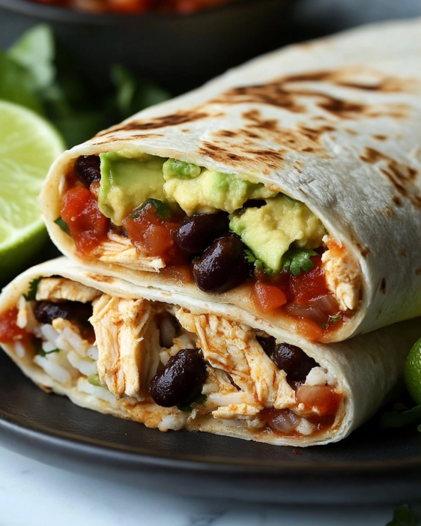 Easy Chicken Avocado Burrito Wraps Recipe