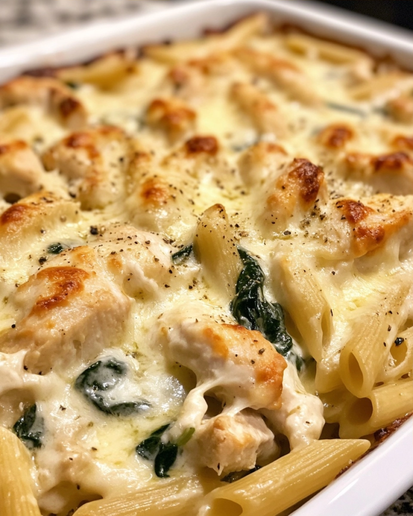Easy Chicken Spinach Alfredo Bake Recipe