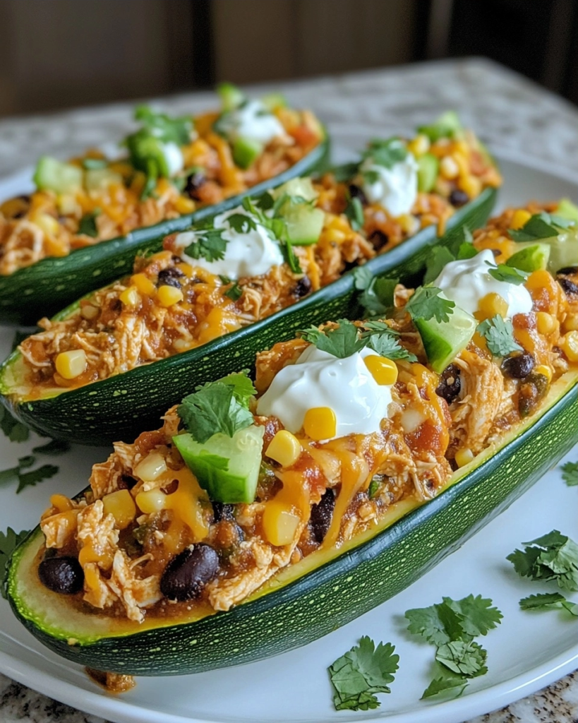 Simple Chicken Taco Stuffed Zucchini Boats You'll Actually Make Again