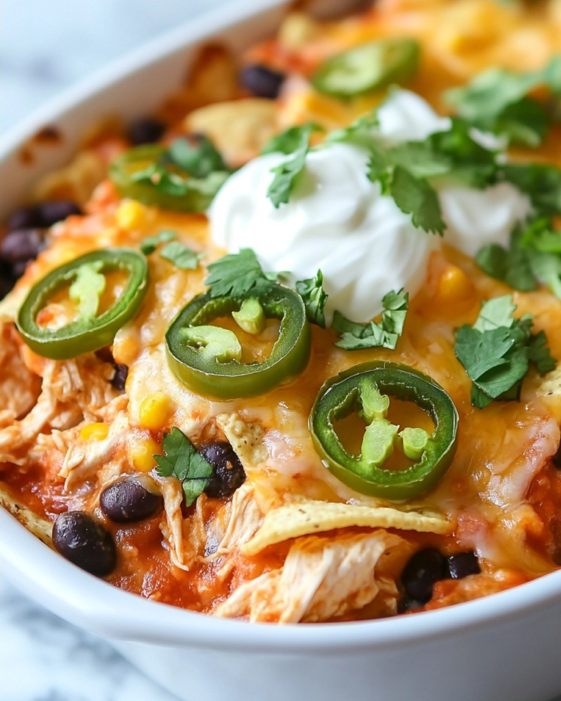 Easy Chicken Nacho Bake