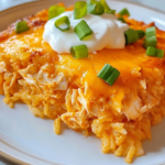 Easy Buffalo Chicken Rice Casserole Recipe