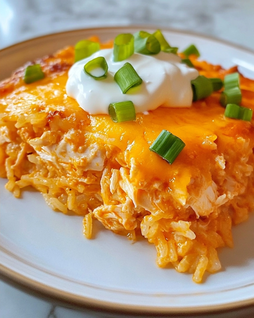 Easy Buffalo Chicken Rice Casserole Recipe