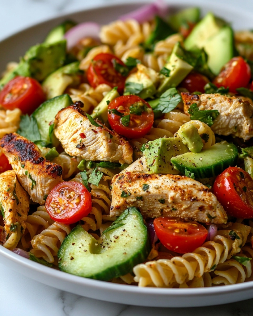 The Easiest Chicken Avocado Pasta Salad You'll Ever Make