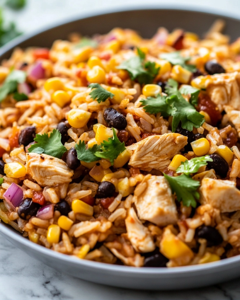 Easy BBQ Chicken Rice Skillet Recipe