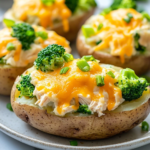 Easy Chicken Broccoli Stuffed Potatoes Recipe