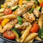 The Easiest Garlic Chicken Pasta Primavera You'll Ever Make