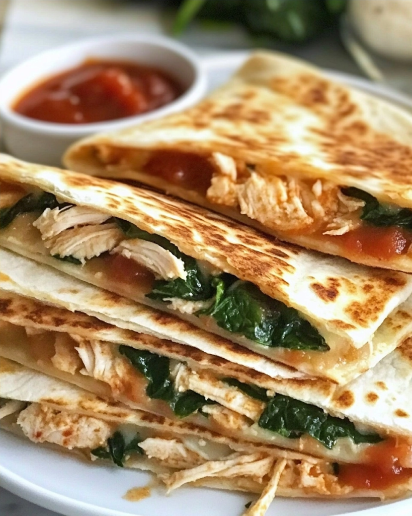 Easy Chicken Spinach Quesadillas Recipe