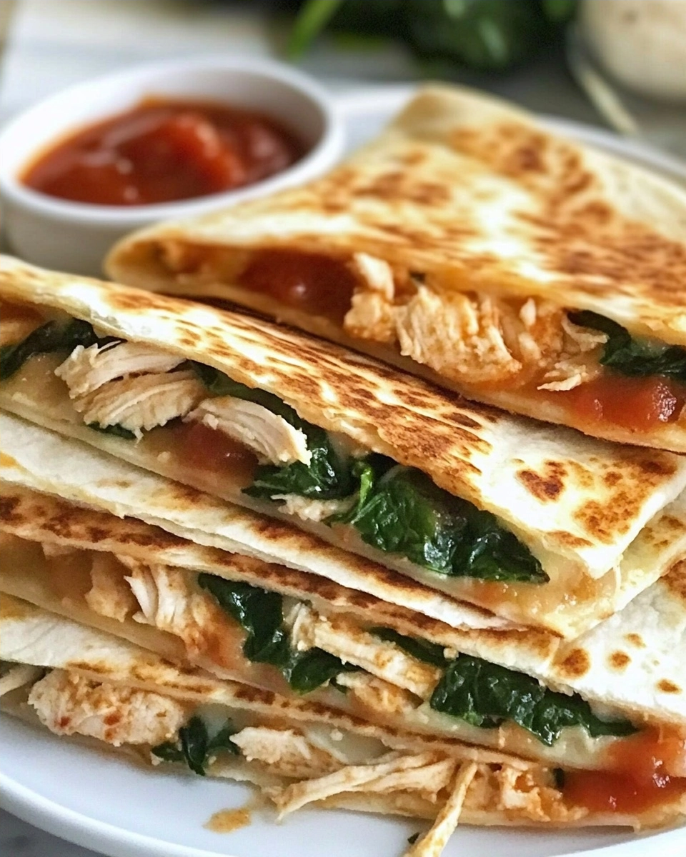 Easy Chicken Spinach Quesadillas Recipe