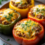 Simple Beef and Cheddar Stuffed Bell Peppers You'll Actually Make Again