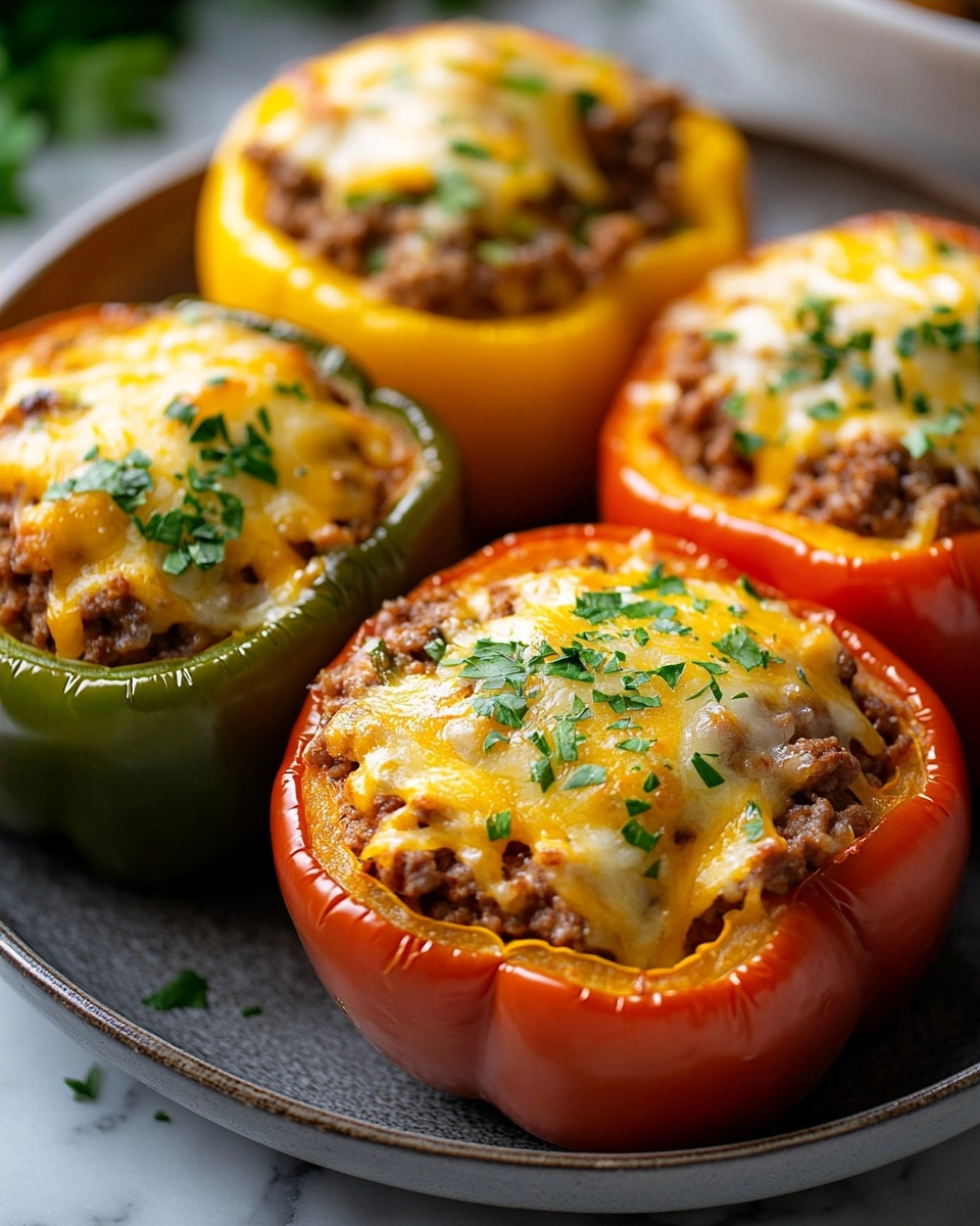 Simple Beef and Cheddar Stuffed Bell Peppers You’ll Actually Make Again