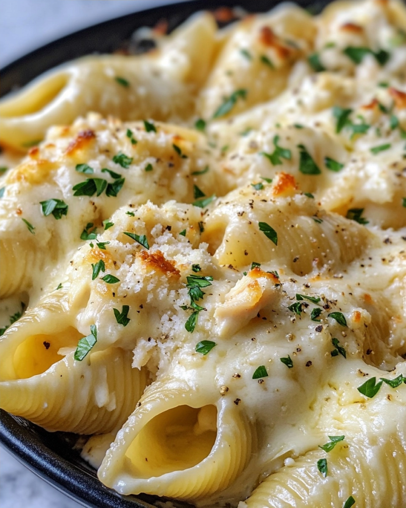 Easy Chicken Alfredo Stuffed Shells Recipe