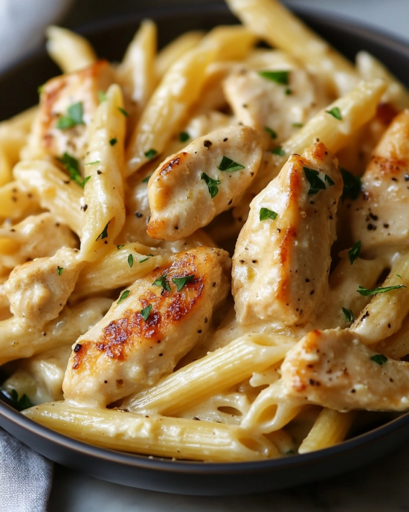 The Only Garlic Parmesan Chicken Penne Recipe You'll Ever Need
